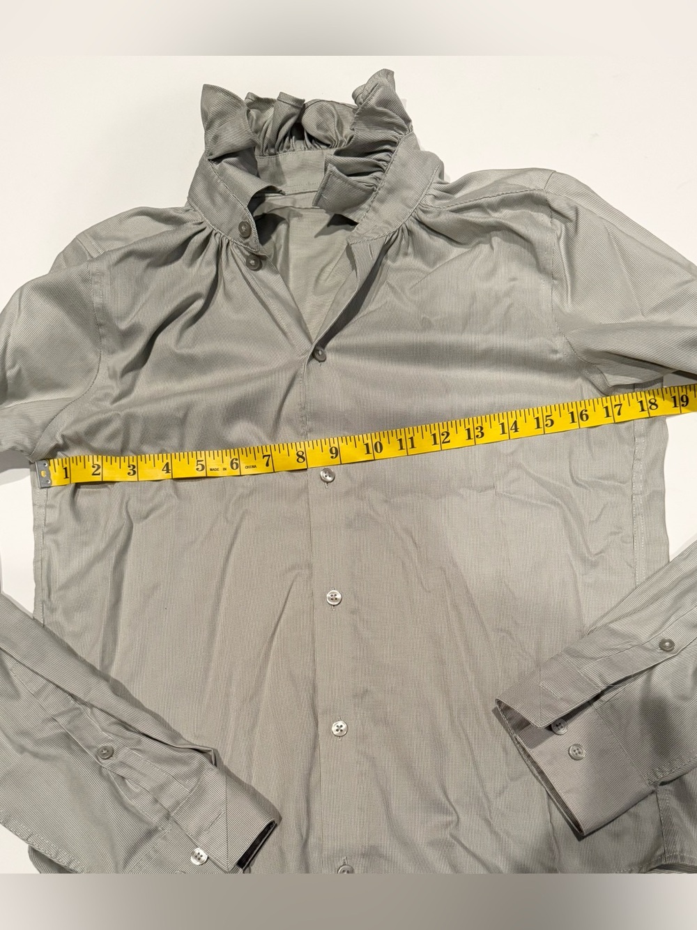 KMJ Kate McHale Jensen Quarantina Light Green One-of-a-Kind Shirt XS - Picture 9 of 11